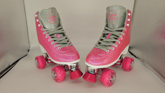 BEGINNER/ STARTER SKATES/ GLITTER PINK & SILVER