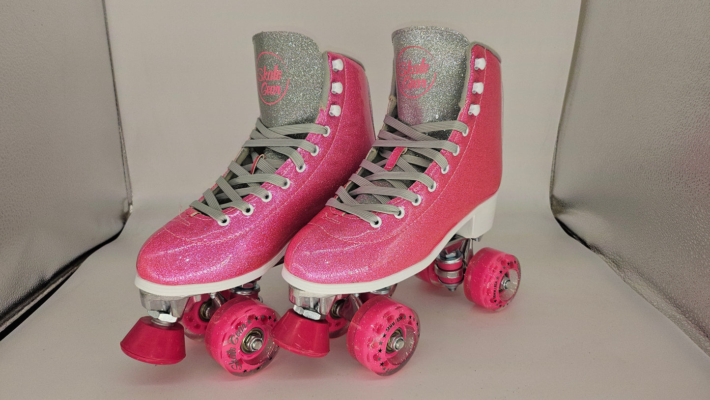 BEGINNER/ STARTER SKATES/ GLITTER PINK & SILVER