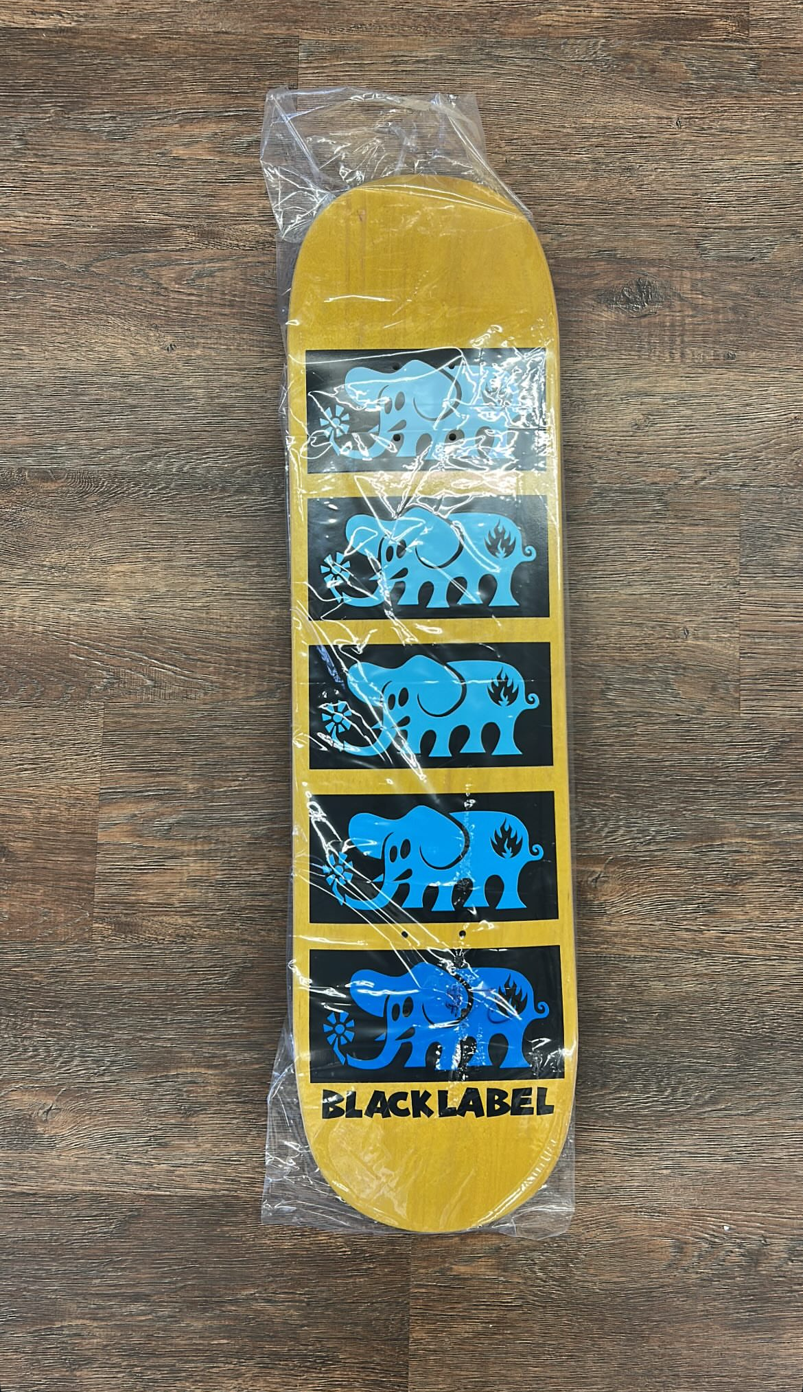 Black Label Elephant Stacked skateboard deck