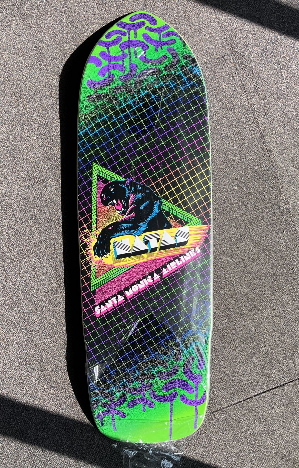 Santa Monica Airlines Natas Kaupas Neon Classic Deck (w/ Natas grip) 9.5”