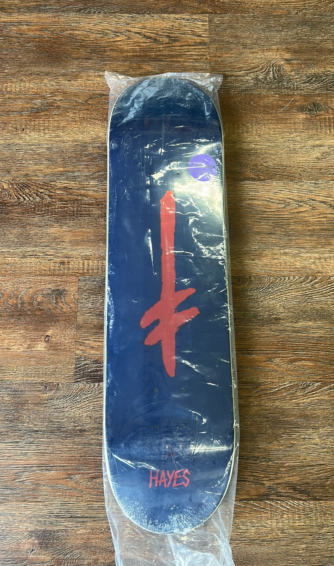 Deathwish Jake Hayes "Foil Credo" skateboard deck.