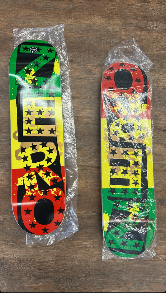 Zero Sandoval Rasta Punk skateboard deck.