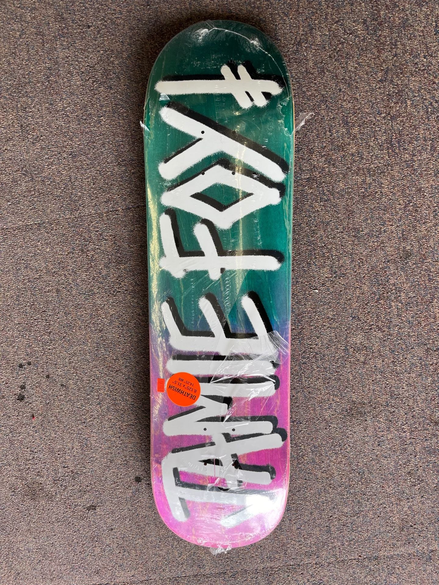 Deathwish Jamie Foy Pink Teal Gang Name 8.125" Skateboard Deck