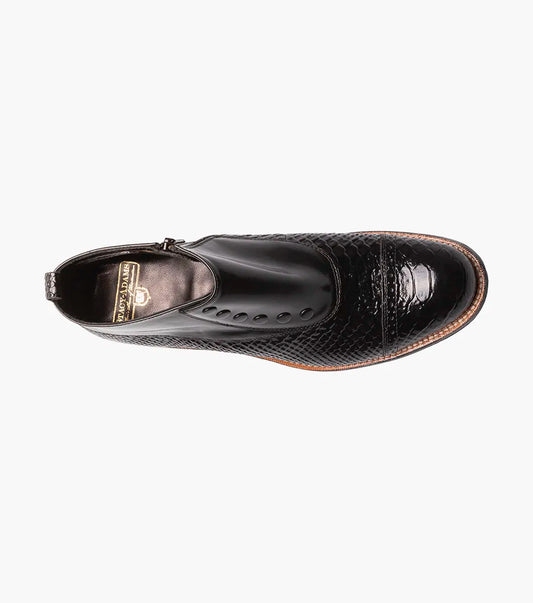 STACY ADAMS -Black Spectator Spat Cap Toe Demi