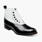 STACY ADAMS-BLACK & WHITE SPECTATOR SPAT CAP TOE