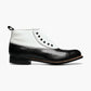 STACY ADAMS-BLACK & WHITE SPECTATOR SPAT CAP TOE