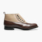 STACY ADAMS- Tan Multi Spectator Spat Cap Toe Demi